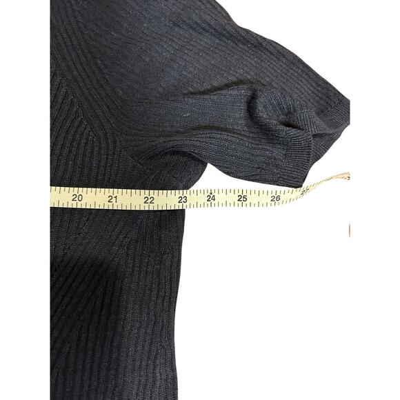 ANN TAYLOR Navy Blue Linen Short Sleeve Round Neck Pullover Sweater Women's XL - Picture 4 of 8